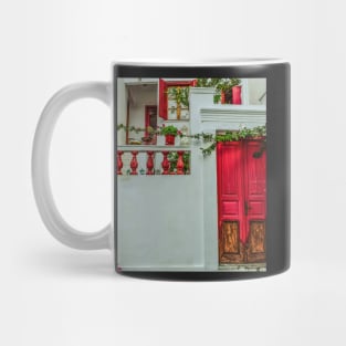 Aesthetic colorful greek island home Mug